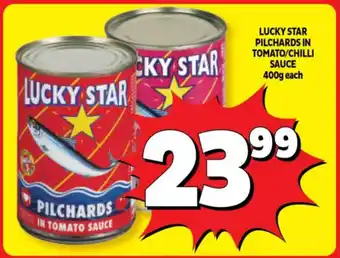 Usave Lucky star pilchards in tomato/chilli sauce offer