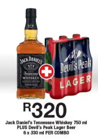 OK Liquor Jack Daniel's Tennessee Whiskey PLUS Devil's Peak Lager Beer offer