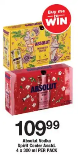 OK Liquor Absolut Vodka Spirit Cooler Asstd. offer