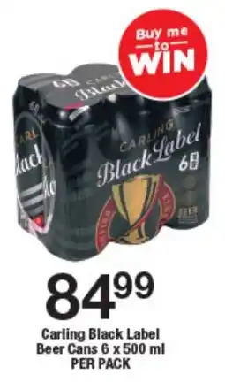 OK Liquor Carling Black Label Beer Cans offer