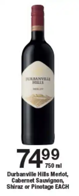 OK Liquor Durbanville Hills Merlot, Cabernet Sauvignon, Shiraz or Pinotage offer