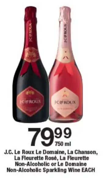 OK Liquor J.C. Le Roux Le Domaine, La Chanson, La Fleurette Rosé, La Fleurette Non-Alcoholic or Le Domaine Non-Alcoholic Sparkling Wine offer