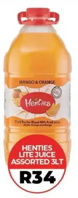 1UP Henties lite juice assorted offer