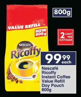 President Hyper Nescafé Ricoffy Instant Coffee Value Refill Doy Pouch offer