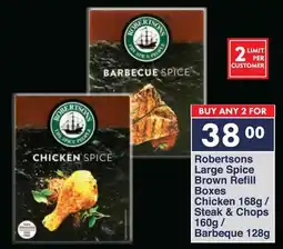 President Hyper Robertsons Large Spice Brown Refill Boxes Chicken/ Steak & Chops/ Barbeque offer