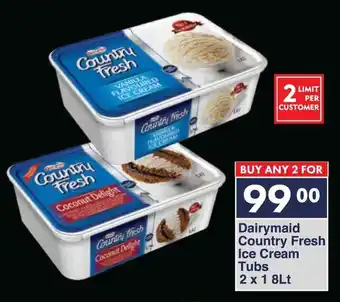 President Hyper Dairymaid Country Fresh Ice Cream Tubs offer