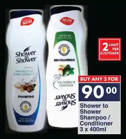 President Hyper Shower to Shower Shampoo/ Conditioner offer