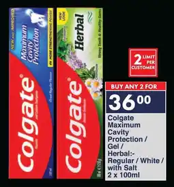 President Hyper Colgate Maximum Cavity Protection/ Gel/ Herbal Regular/White/ with Salt offer