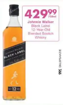 President Liquor Johnnie Walker Black Label 12-Year-Old Blended Scotch Whisky offer