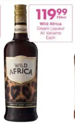 President Liquor Wild Africa Cream Liqueur All Variants Each offer