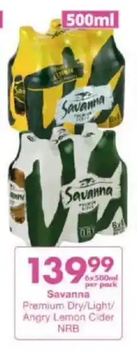 President Liquor Savanna Premium Dry/Light/ Angry Lemon Cider NRB offer