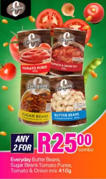 Take 'n Pay Everyday Butter Beans, Sugar Beans Tomato Puree, Tomato & Onion mix offer