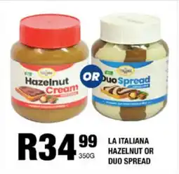 Take 'n Pay La italiana hazelnut or duo spread offer