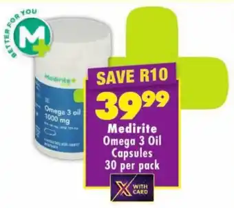 Shoprite Medirite Omega 3 Oil Capsules offer