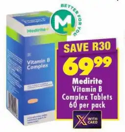 Shoprite Medirite Vitamin B Complex Tablets offer