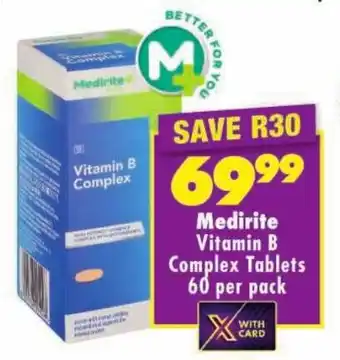 Shoprite Medirite Vitamin B Complex Tablets offer