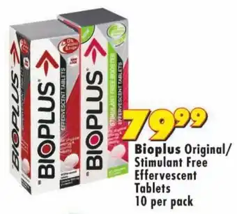 Shoprite Bioplus Original/ Stimulant Free Effervescent Tablets offer