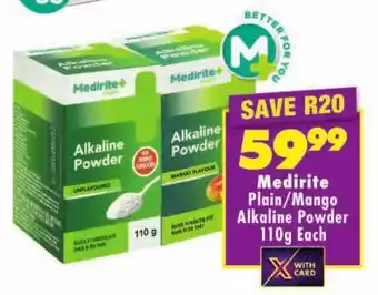 Shoprite Medirite Plain/Mango Alkaline Powder offer