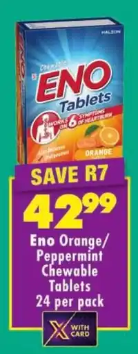 Shoprite Eno Orange/ Peppermint Chewable Tablets offer