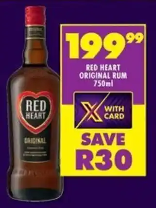 Shoprite Liquor Red heart original rum offer