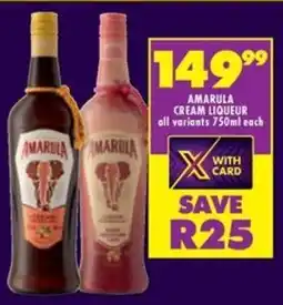 Shoprite Liquor Amarula cream liqueur all variants offer