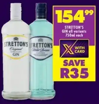 Shoprite Liquor Stretton's gin all variants offer