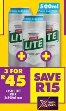 Shoprite Liquor Castle lite beer cans offer