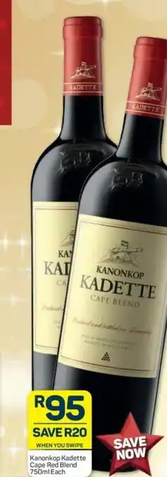 Pick n Pay Liquor Kanonkop Kadette Cape Red Blend 750ml each offer