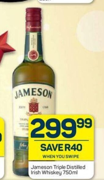Pick n Pay Liquor Jameson Triple Distilled Irish Whiskey 750ml offer