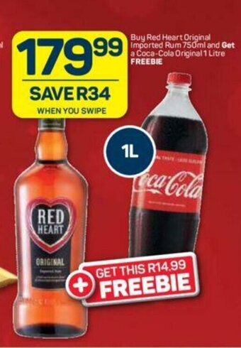 Pick n Pay Liquor Red Heart Original Imported Rum 750ml offer
