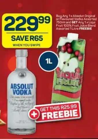 Pick n Pay Liquor Absolut Original or Flavoured Vodka Assorted 750ml offer
