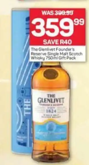 Pick n Pay Liquor The Glenlivet Founder's Reserve Single Malt Scotch Whisky 750ml Gift Pack offer