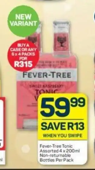 Fever-Tree Tonic Assorted 4 x 200ml Non-Returnable Bottles per Pack