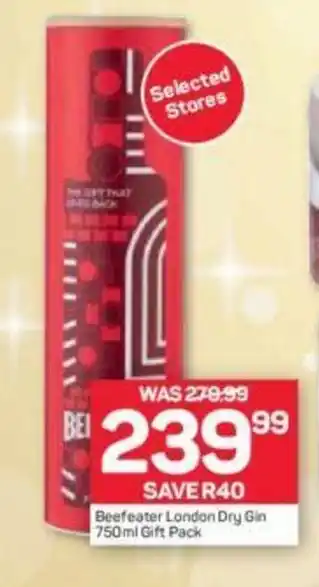 Pick n Pay Liquor Beefeater London Dry Gin 750ml Gift Pack offer