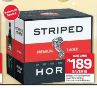 Pick n Pay Liquor Striped Horse Premium Lager 12 x 600ml Non-Returnable Bottles offer