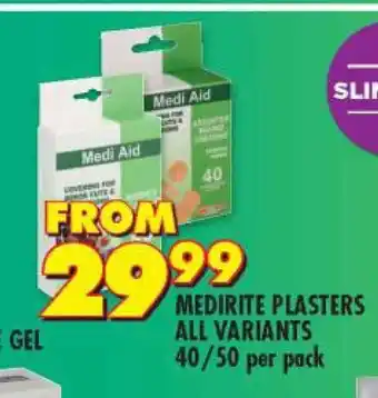 Shoprite Medirite Plasters All Variants 40/50 per pack offer