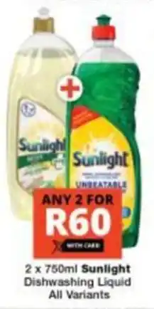 Checkers Sunlight Dishwashing Liquid All Variants offer