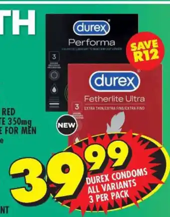 Shoprite Durex Condoms All Variants 3 per pack offer
