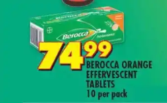 Shoprite Berocca Orange Effervescent Tablets 10 per pack offer