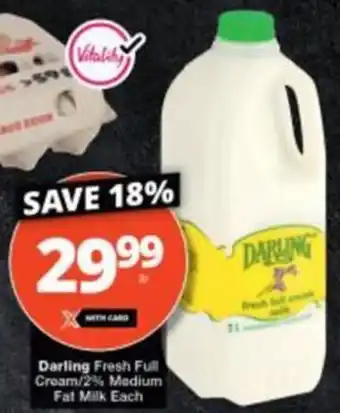 Checkers Darling Fresh Full Cream/2% Medium Fat Milk offer