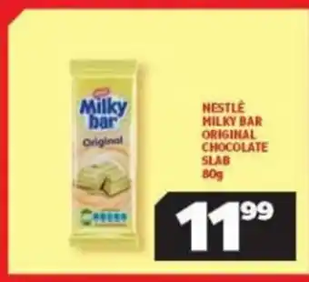 Usave Nestle Milky Bar Original Chocolate Slab 80g offer