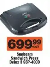 Check Star Sunbeam Sandwich Press Delux 3 SSP-400D offer