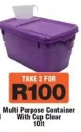 Check Star Multi Purpose Container With Cup Clear offer