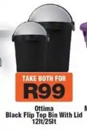 Check Star Ottima Black Flip Top Bin With Lid offer