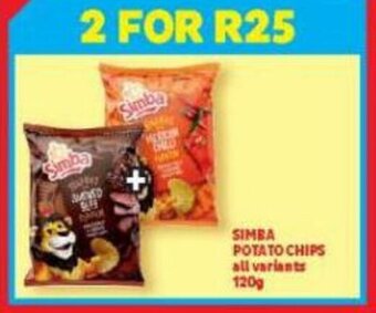 Usave Simba Potato Chips All Variants 120g offer