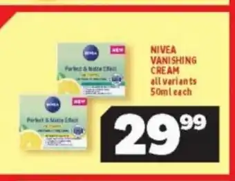 Usave Nivea Vanishing Cream All Variants 50ml each offer