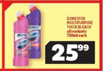 Usave Domestos Multipurpose Thick Bleach All Variants 750ml each offer
