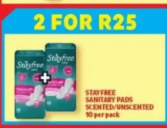 Usave Stayfree Sanitary Pads Scented / Unscented 10 per pack offer