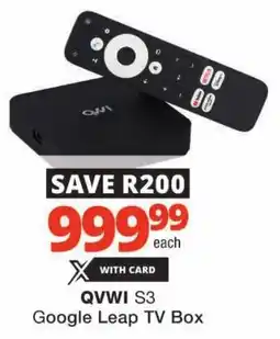 Checkers QVWI S3 Google Leap TV Box offer