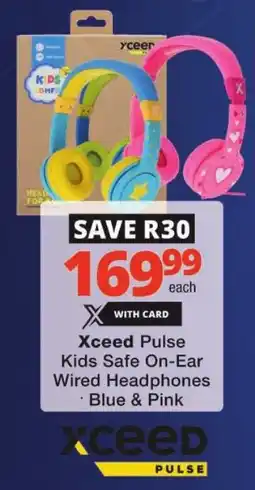 Checkers Xceed Pulse Kids Safe On-Ear Wired Headphones offer